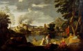 Nicolas Paysage avec Orphée et Eurydice classique peintre Nicolas Poussin